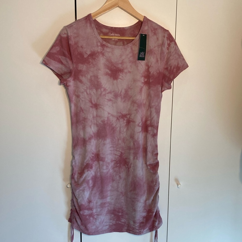 Target wild fable tie dye dress mauve with adjustable sides L